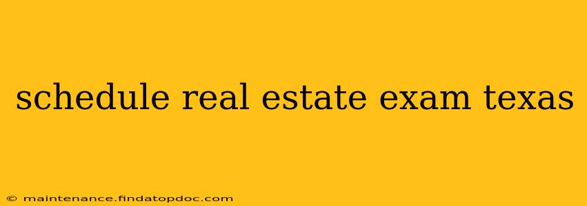 schedule real estate exam texas
