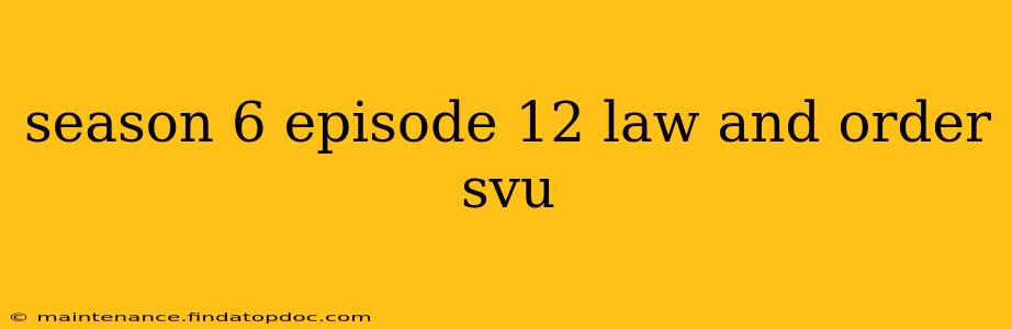 season 6 episode 12 law and order svu