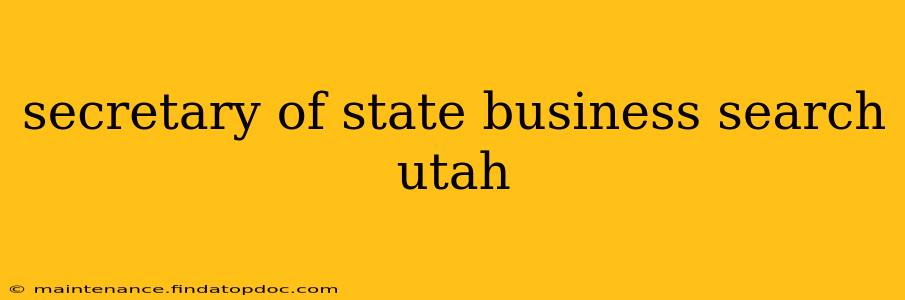 secretary of state business search utah