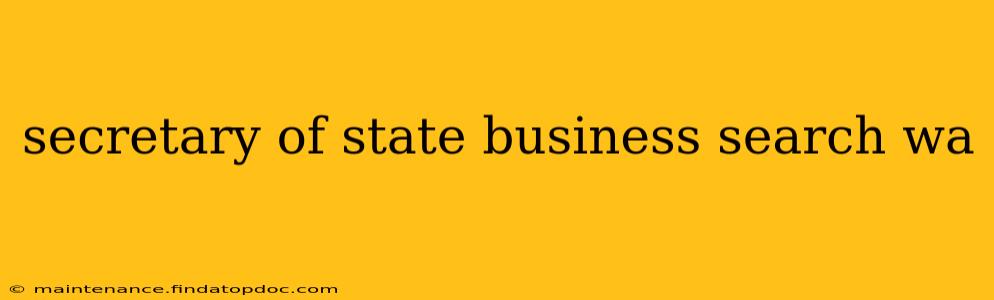 secretary of state business search wa