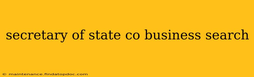 secretary of state co business search