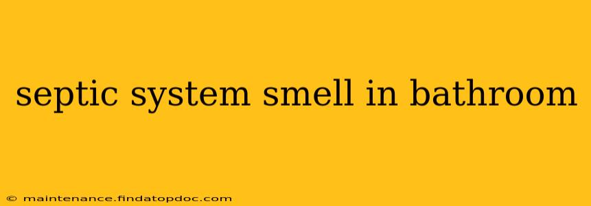 septic system smell in bathroom