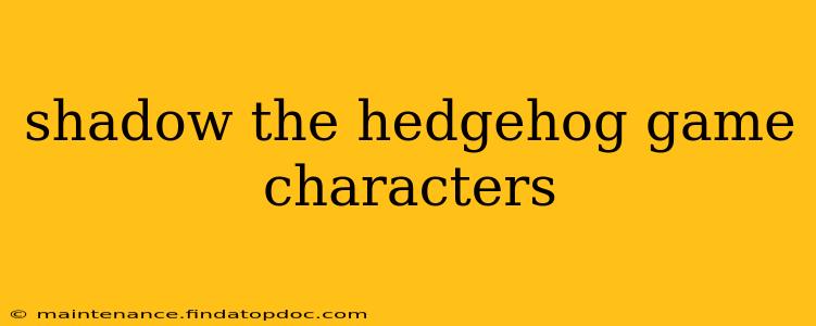 shadow the hedgehog game characters