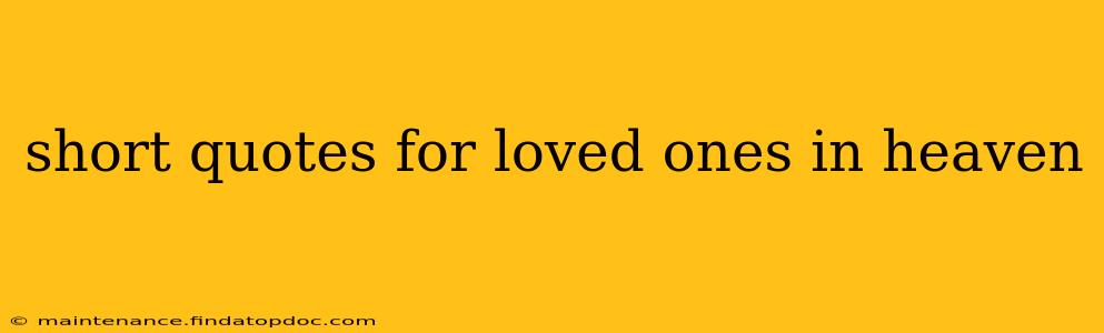 short quotes for loved ones in heaven