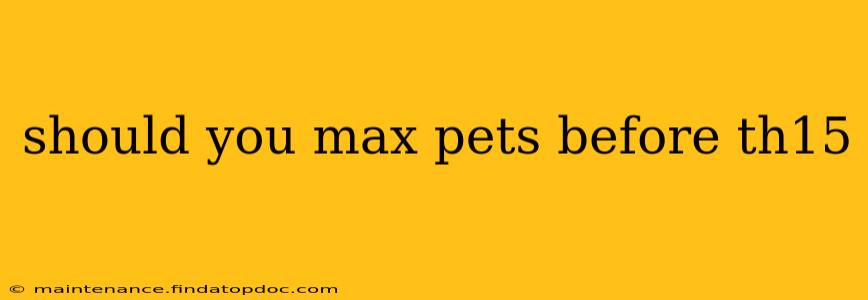 should you max pets before th15