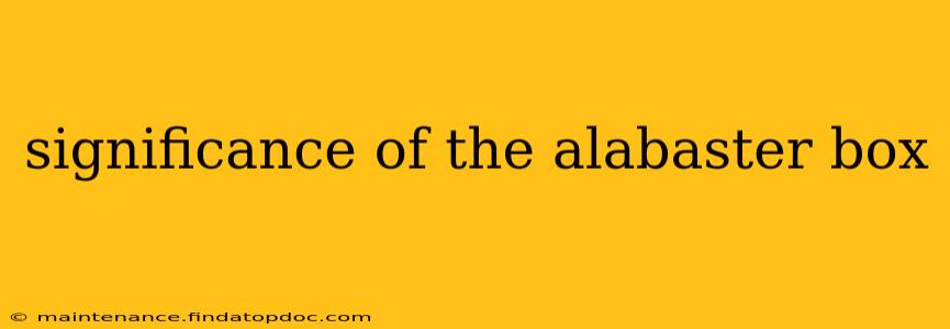 significance of the alabaster box