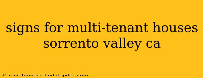 signs for multi-tenant houses sorrento valley ca
