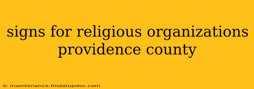 signs for religious organizations providence county
