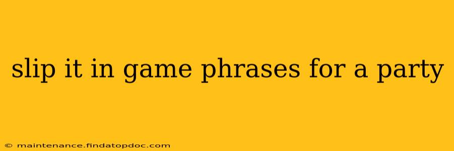 slip it in game phrases for a party