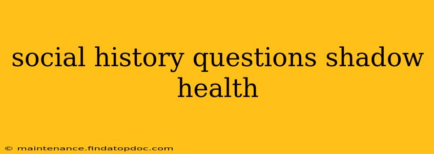 social history questions shadow health