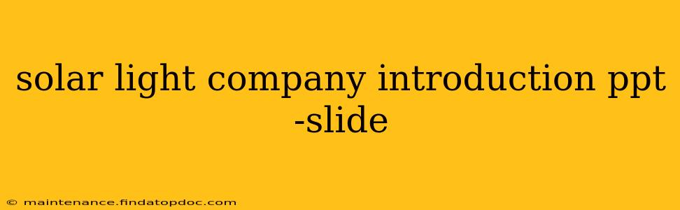 solar light company introduction ppt -slide