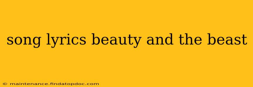 song lyrics beauty and the beast