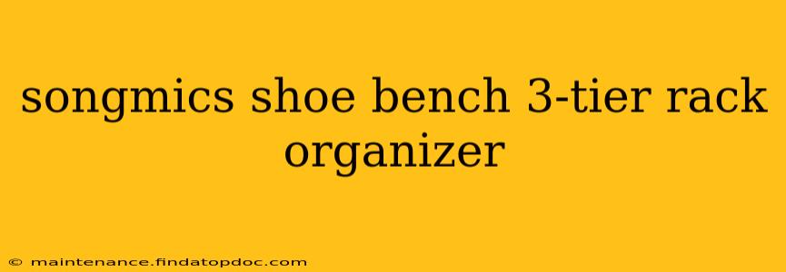 songmics shoe bench 3-tier rack organizer