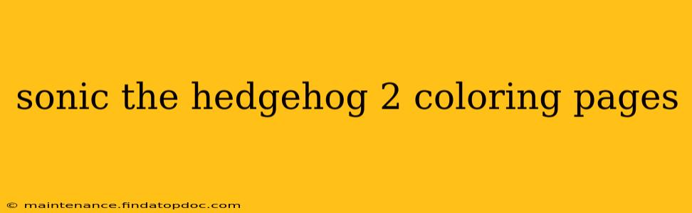 sonic the hedgehog 2 coloring pages