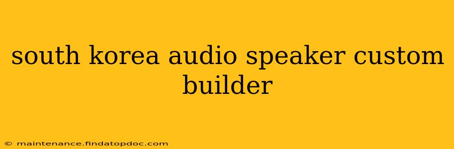 south korea audio speaker custom builder