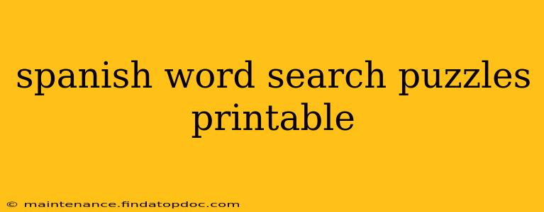 spanish word search puzzles printable
