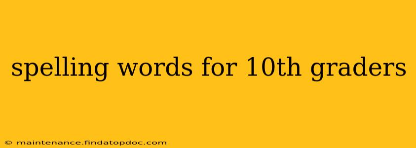 spelling words for 10th graders