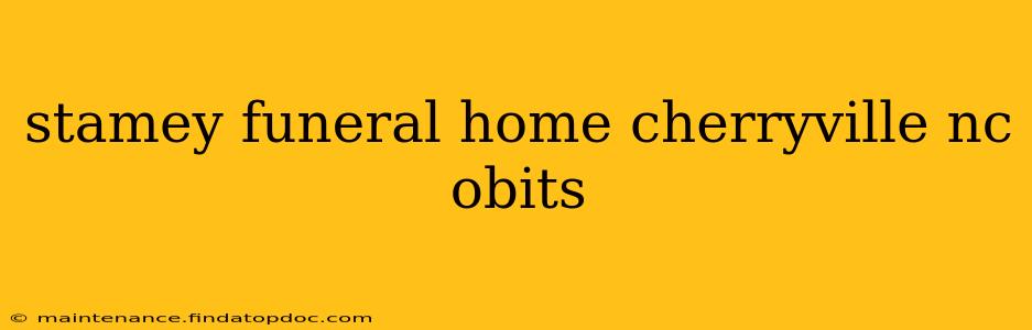 stamey funeral home cherryville nc obits