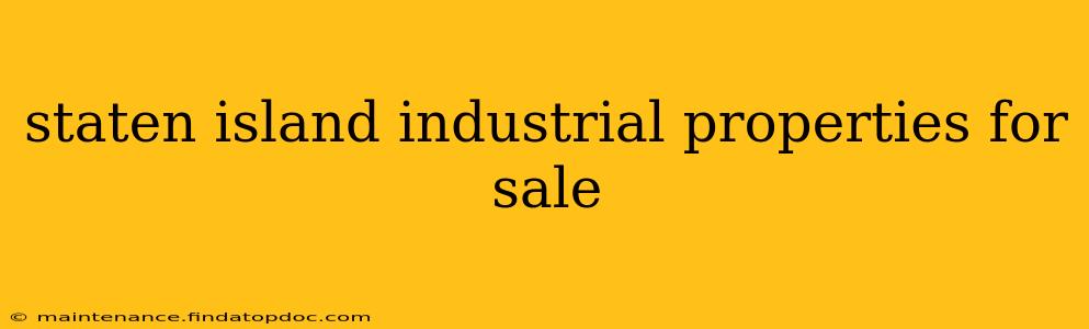 staten island industrial properties for sale