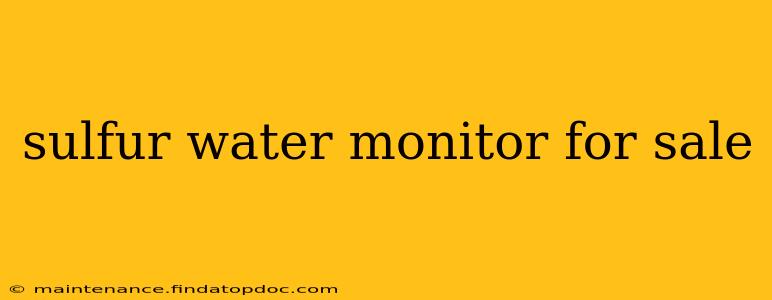 sulfur water monitor for sale