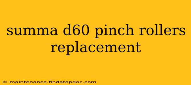 summa d60 pinch rollers replacement
