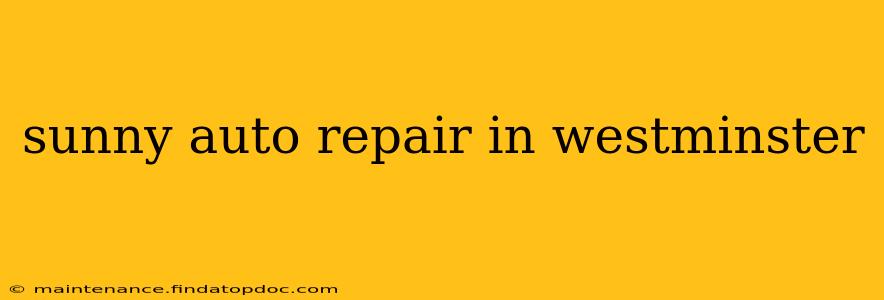 sunny auto repair in westminster
