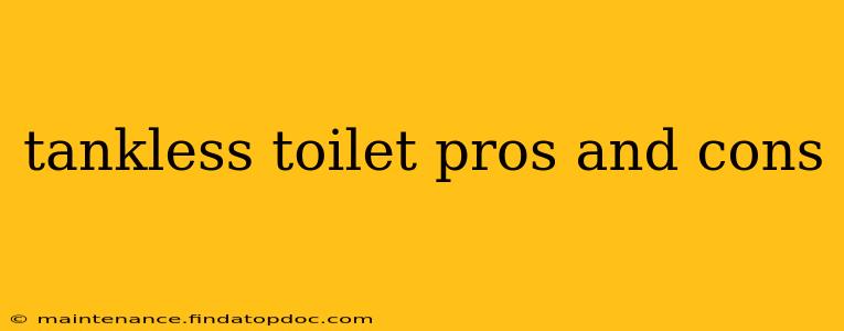 tankless toilet pros and cons