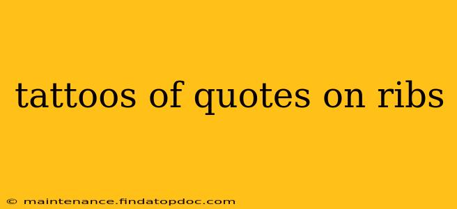 tattoos of quotes on ribs