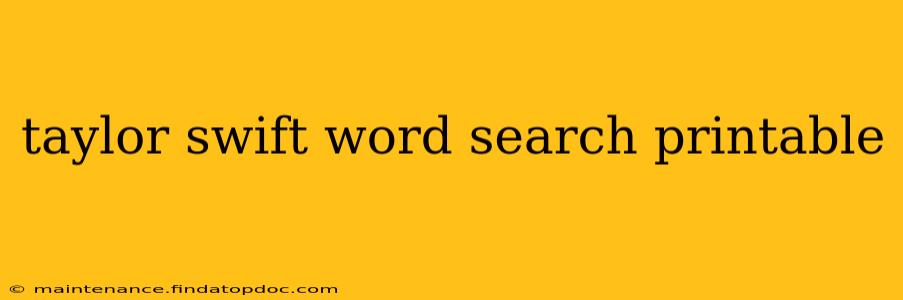 taylor swift word search printable