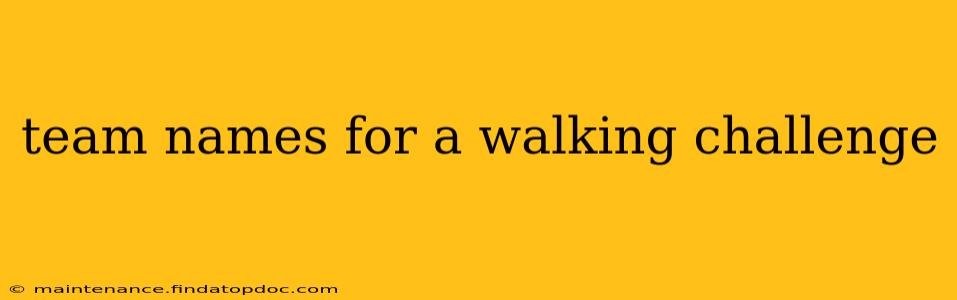 team names for a walking challenge