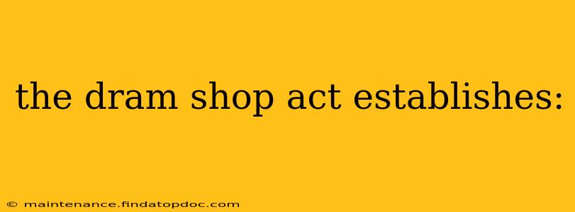 the dram shop act establishes: