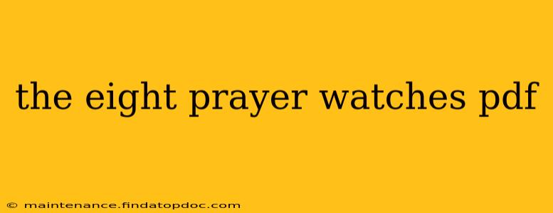 the eight prayer watches pdf