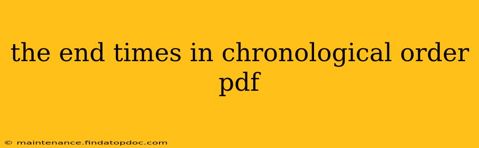 the end times in chronological order pdf