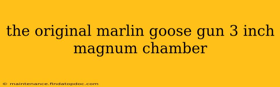 the original marlin goose gun 3 inch magnum chamber