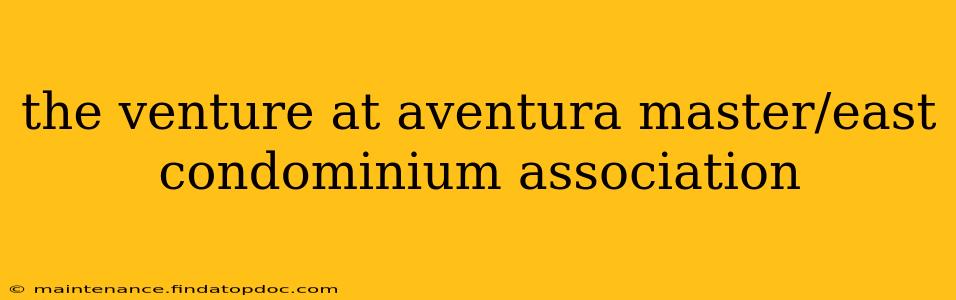 the venture at aventura master/east condominium association
