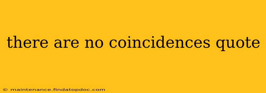 there are no coincidences quote