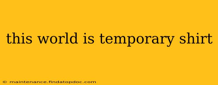 this world is temporary shirt