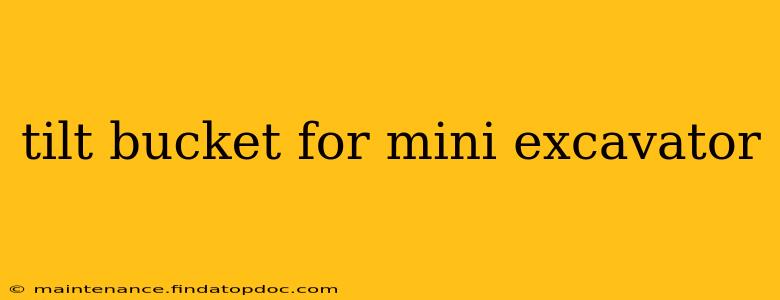 tilt bucket for mini excavator