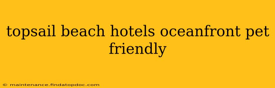 topsail beach hotels oceanfront pet friendly