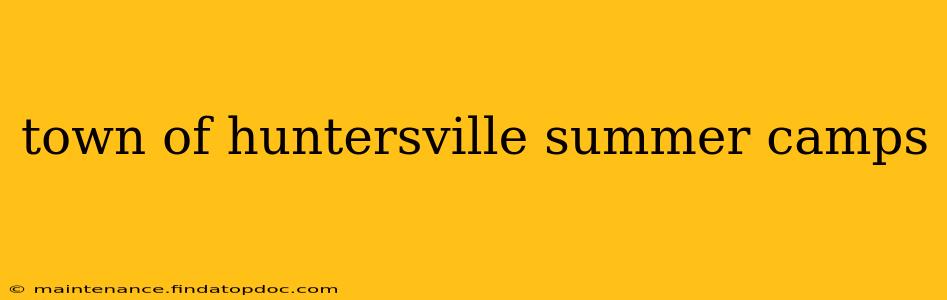 town of huntersville summer camps