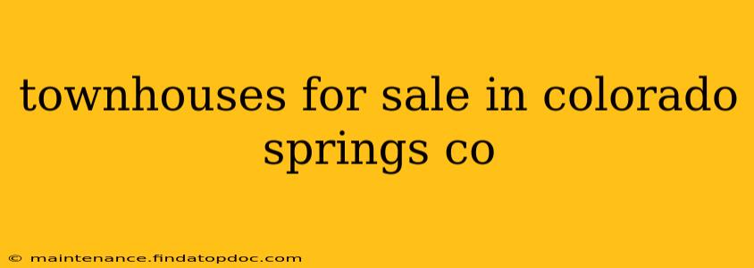 townhouses for sale in colorado springs co
