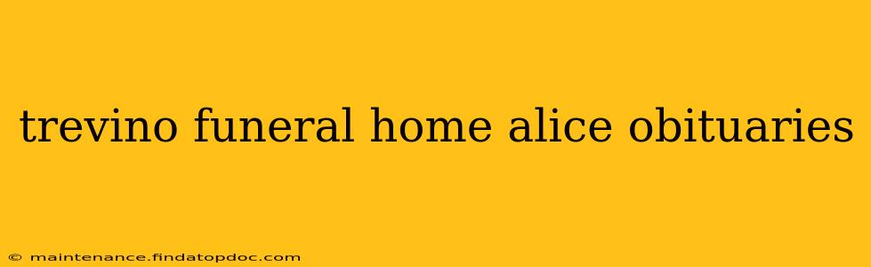 trevino funeral home alice obituaries