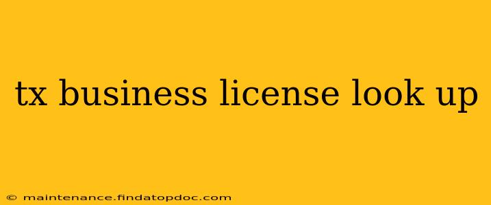 tx business license look up