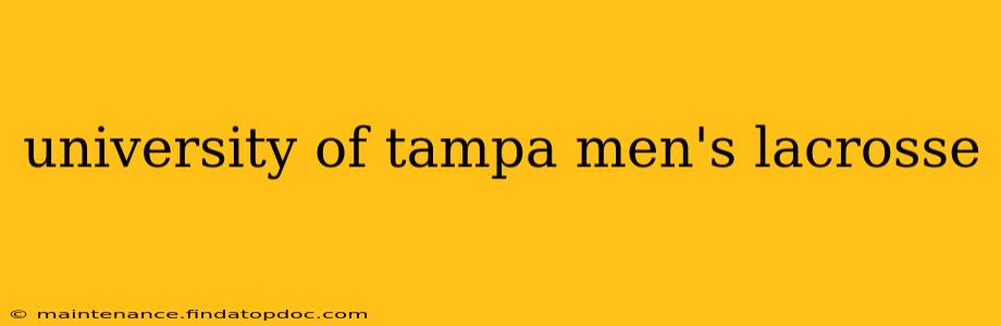 university of tampa men's lacrosse
