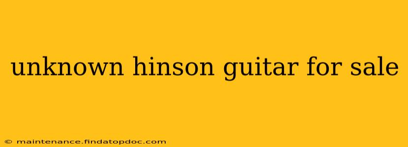 unknown hinson guitar for sale