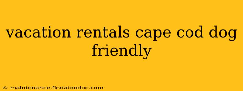 vacation rentals cape cod dog friendly