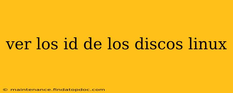 ver los id de los discos linux