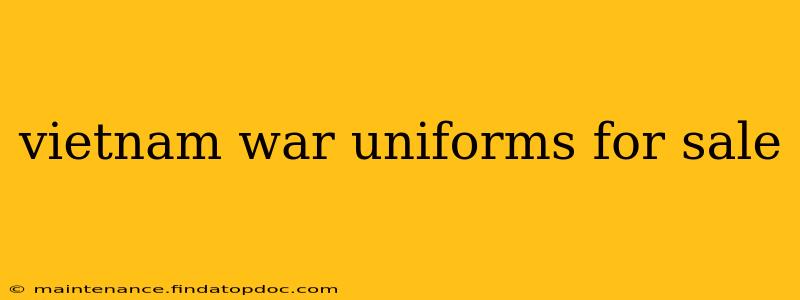 vietnam war uniforms for sale