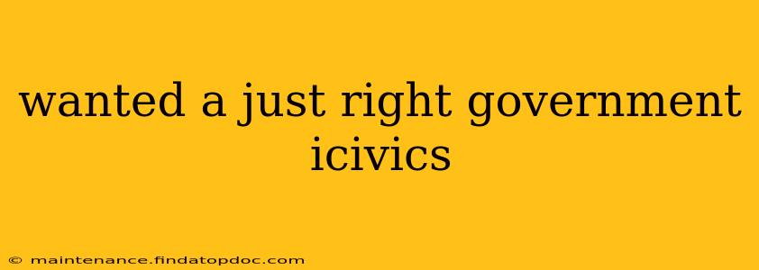 wanted a just right government icivics