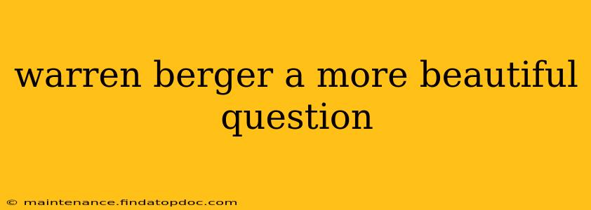 warren berger a more beautiful question